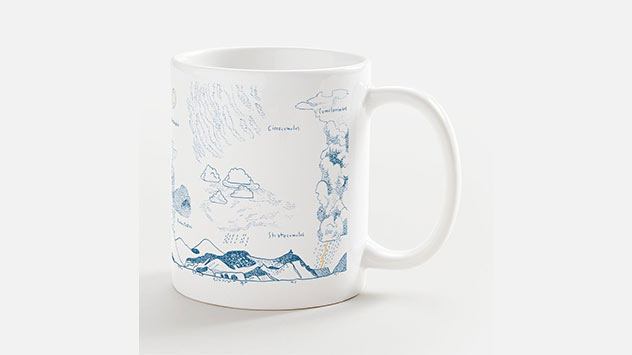 Imagine sipping your tea or coffee from this Weather & Radar branded mug while you browse the daily forecast!