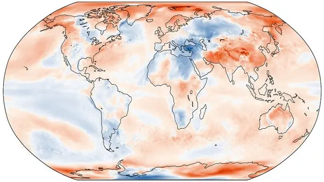 Anomalii de temperatură martie