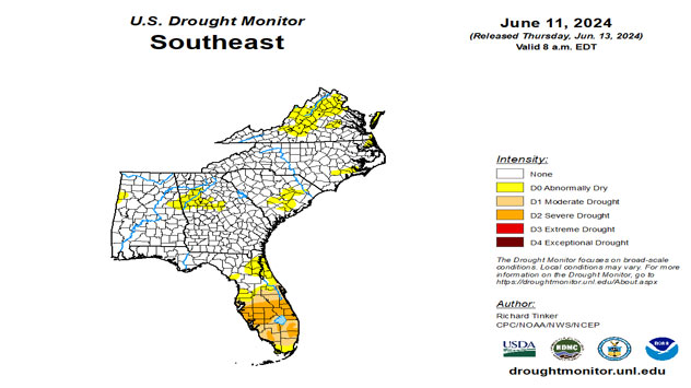 Drought monitor released on June 11. 