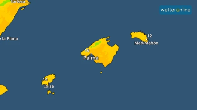 Unsere TemperaturRadar-Vorhersage zeigt, wie warm es heute den Balearen wird. 