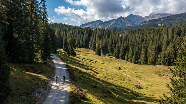 Radfahrer auf dem DoGa-Radwanderweg