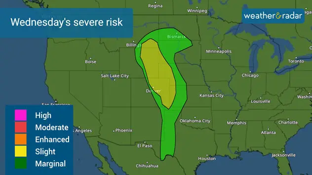 Wednesday's threat of severe weather