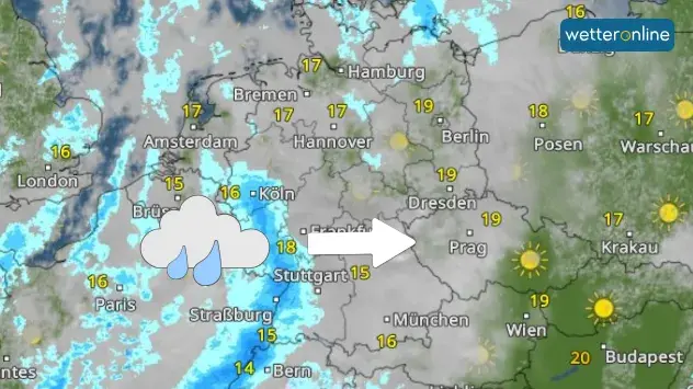 WetterRadar-Vorhersage für Freitagvormittag