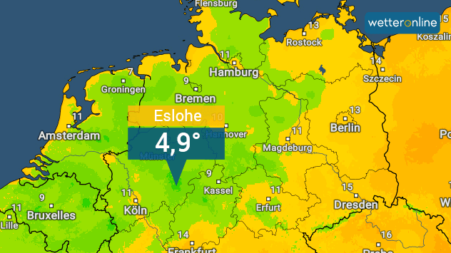 Tiefstwerte vom Samstagmorgen