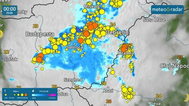 Radarul nostru meteo arată furtunile care au afectat sâmbătă seara vestul și nord-vestul României.
