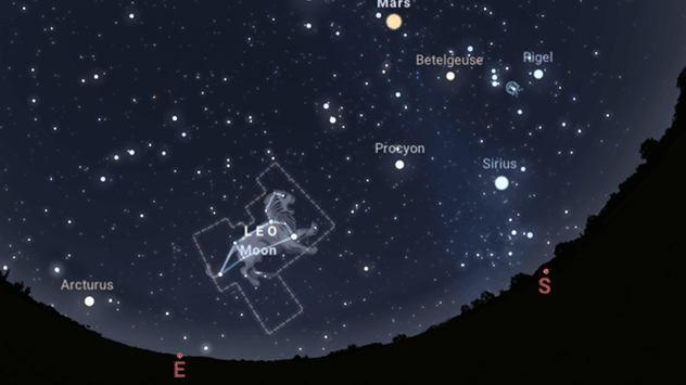 In den Morgenstunden um den 17. November geht das Sternbild Löwe im Osten auf. 
