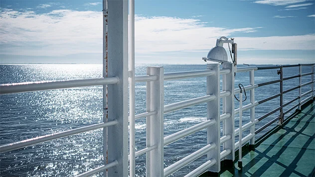 Blick auf die Nordsee von der Fähre nach Borkum