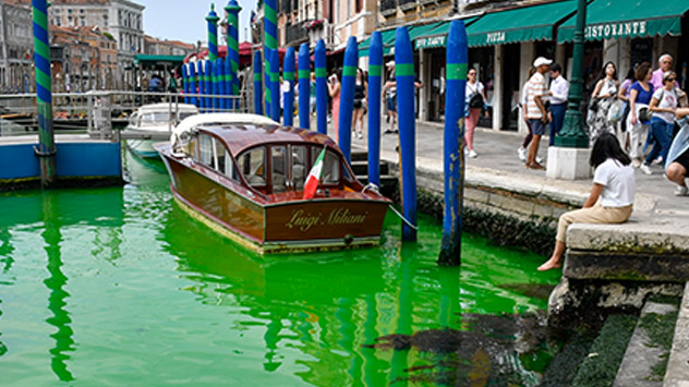 Canal Grande plötzlich grün