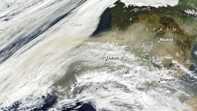 Saharan dust satellite image