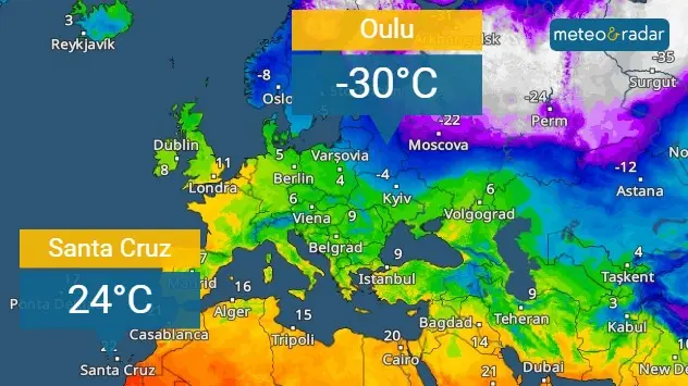 Contrast imens de temperaturi în Europa