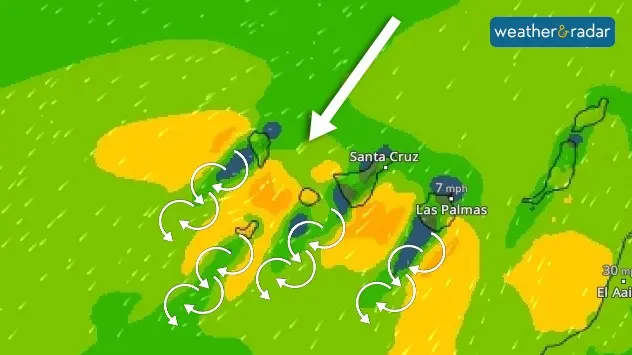 Satellite swirls Vortex streets off the Canary Islands Weather News