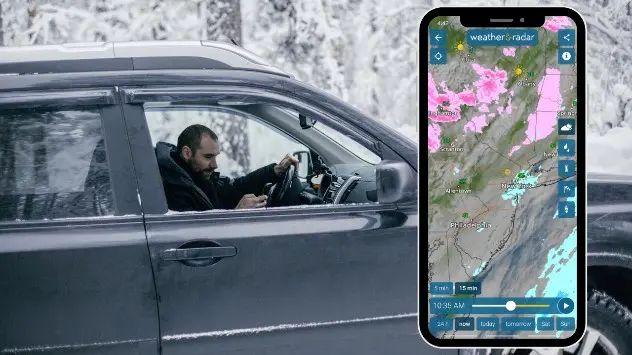 Know when snow will affect your trip by planning ahead with the WeatherRadar.