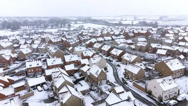 Snow town scene