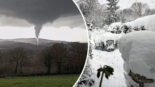 Tornado i sneg u zapadnoj Evropi