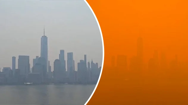 Die Metropole New York ist von einer giftigen Rauchwolke umhüllt. 
