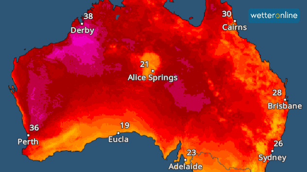 TemperaturRadar von Australien