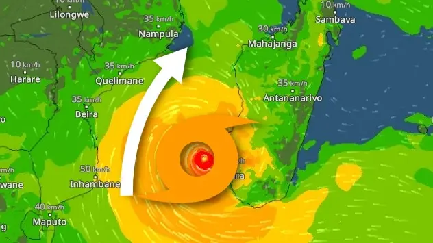 Tropensturm Freddy zieht Richtung Mosambik.