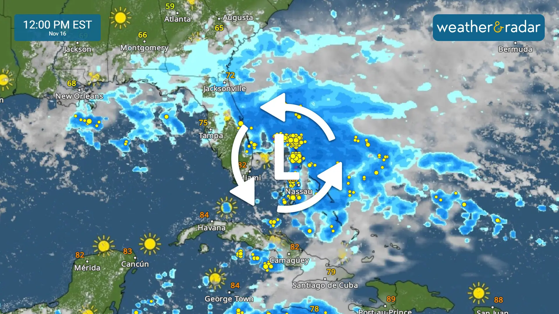 Low pressure brings heavy rain from Louisiana to Florida.