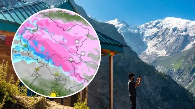 Weather Radar Snow Fall in Himalaya 
