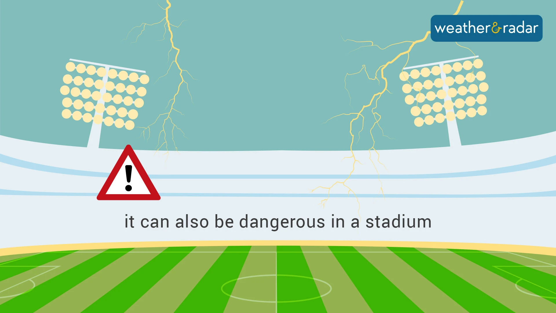 Stadiums are filled with metal which allow electricity to flow easily.