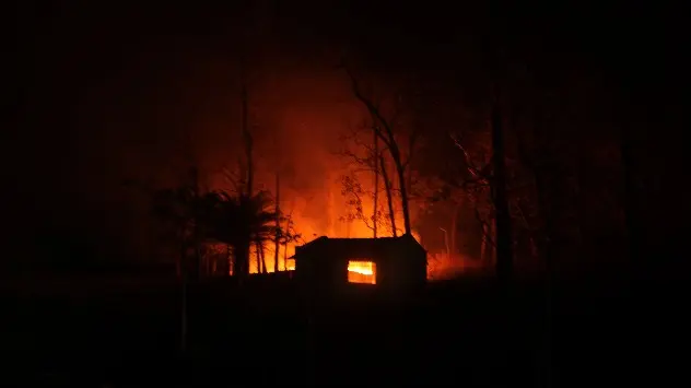 Flames of forest fire is seen on the buffer area of the Similipal Biosphere in Mayurbhanj district near Jashipur, nearby 200km away from Bhubaneswar.