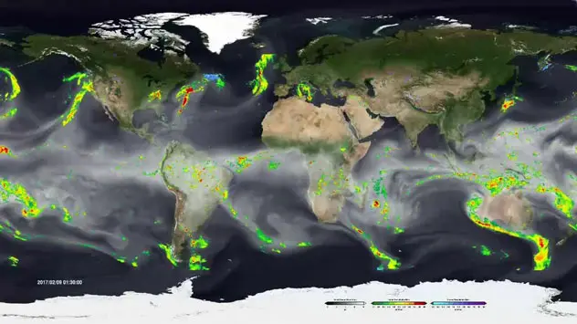 Atmospheric rivers occur all over the world in this global view from February, 2017.