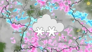 WetterRadar zeigt Schneeschauer in Süddeutschland