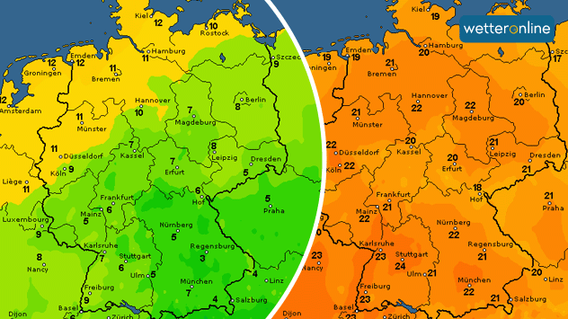 Große Temperaturunterschiede zwischen Morgen und Nachmittag