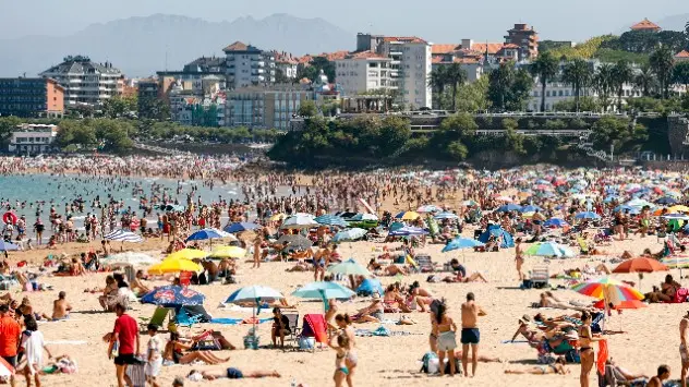 Een hittegolf in Santander, Spanje, vorig jaar. 
