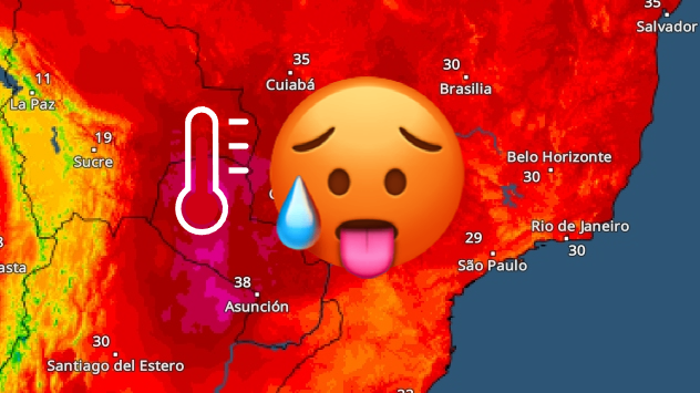 Carte des températures au Brésil via le radar météo