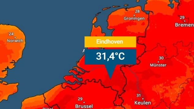 31,4°C à Eindhoven