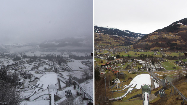 Auch die Landschaft im Montafon in Vorarlberg darf sich über ein zartes Winterkleid freuen. 