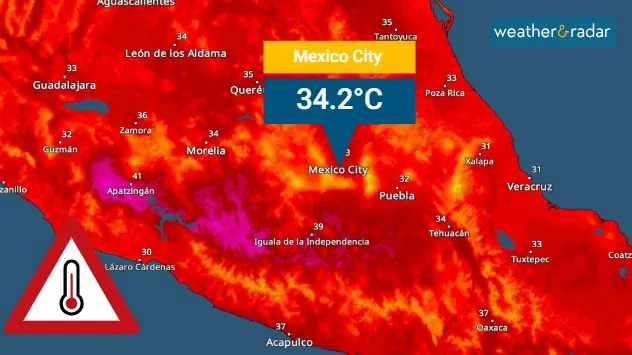 The TemperatureRadar shows the exceptional heat in the central parts of Mexico around the 15th & 16th April.