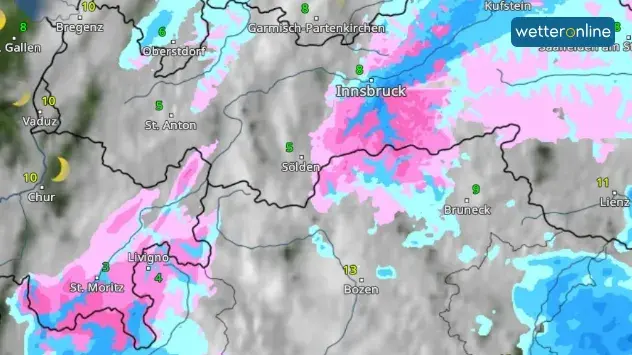 WetterRadar für die Ostschweiz und den Westen Österreichs