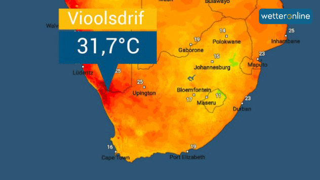 Temperaturrekord in Südafrika