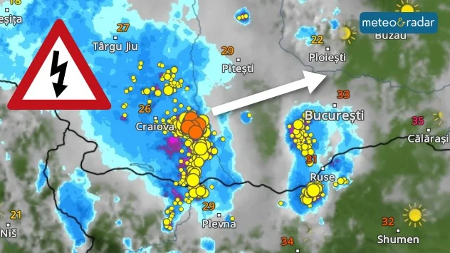 Radarul meteo arată ploile și furtunile