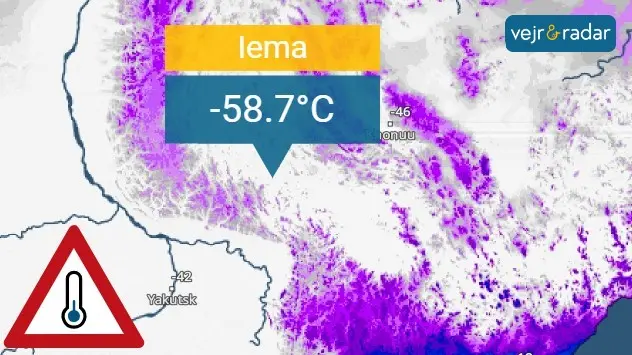 temperaturradaren viser minus 58,7 grader i Iema