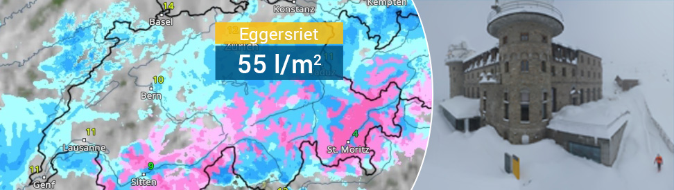 WetterRadar und Gornergrat (c) rechts: Roundshot.com