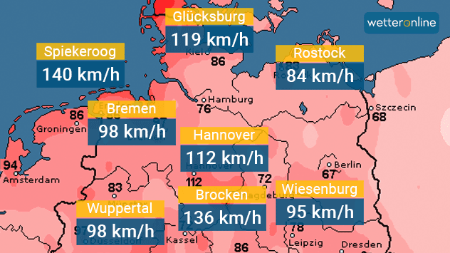 Der Sturm ZOLTAN brachte im Flachland Windspitzen über 100 Kilometer pro Stunde. Örtlich gab es sogar orkanartige Böen oder Orkanböen.