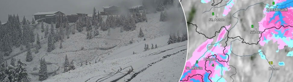 Schnee im Alpbachtal und WetterRadar