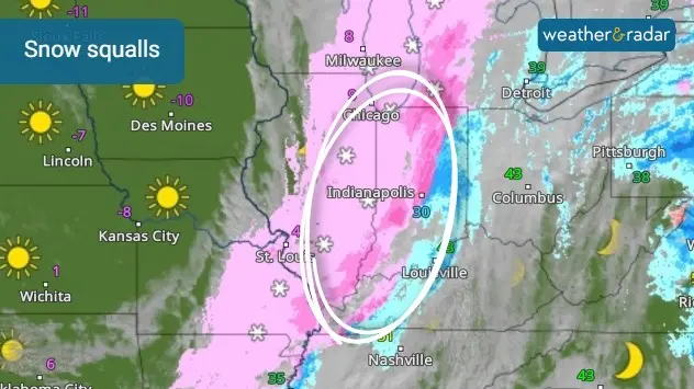 Snow squalls possible in the Midwest