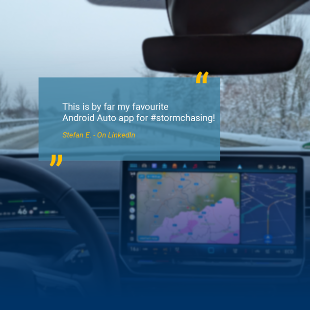 Customer review: This is by far my favourite android auto app for stormchasing
