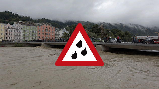 Hochwasser bei Innsbruck