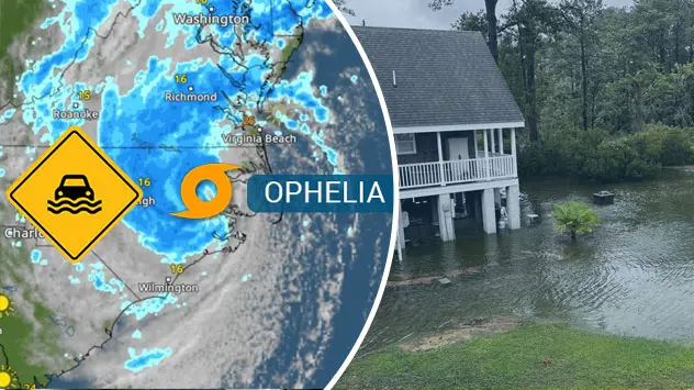 Ophelia made landfall on Emerald Island, North Carolina. 