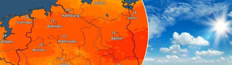 TemperaturRadar-Vorhersage: Am Dienstag wird wieder die 25-Grad-Marke geknackt. 