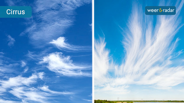 Cirruswolken behoren tot de hoge wolken. Dit zijn wolkenstrepen met een veer- of haarachtig uiterlijk. 