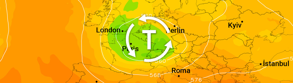 Die Wetterkarte zeigt zum nächsten Wochenende ein markantes Höhentief über Mitteleuropa.