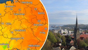 TemperaturRadar für den Nachmittag und Webcam-Bild aus Flensburg (c) foto-webcam.eu