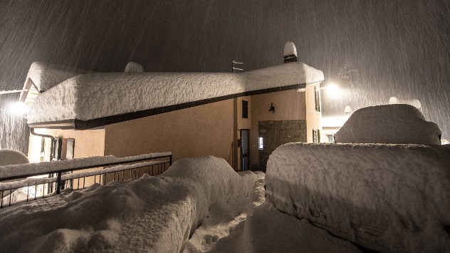 Snowstorm in Pennabilli (Rimini) Emilia Romagna