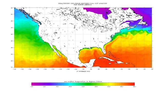 Sea surface temperatures no longer support tropical formation or intensification near US coastal areas.